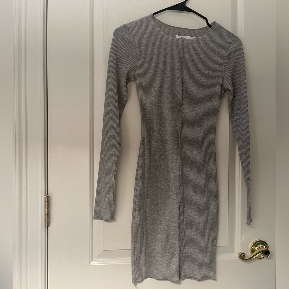 Princess Polly Gray Bodycon Long Sleeve Dress – Size US 2